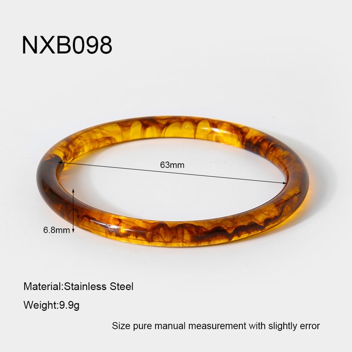 1 Piece Classic Retro Circle Gradient Color Resin Women's Bangles