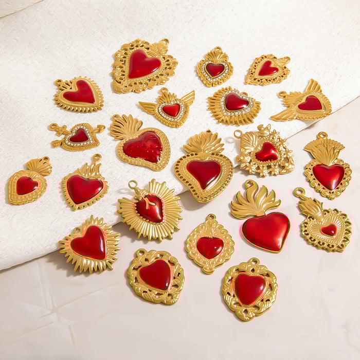 1 Piece Retro Heart DIY Pendant h5Picture4