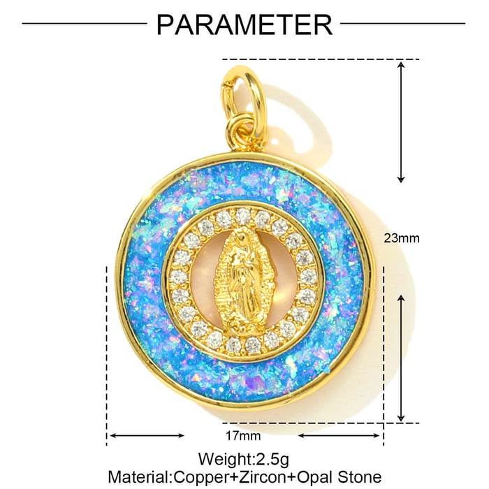 1 Piece Luxurious Goddess Opal Stainless Steel Gold Color Women's Pendants h5Picture2