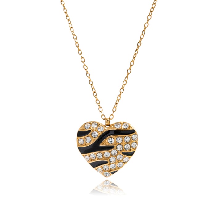 1 Piece Stylish Heart Stainless Steel Gold Color Women's Pendant Necklaces