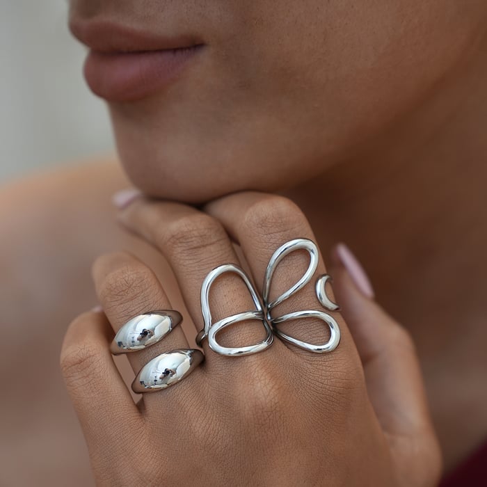 1 Piece Simple Simple Irregular Shape Stainless Steel  Gold Color Women's Statement Rings h5Picture5