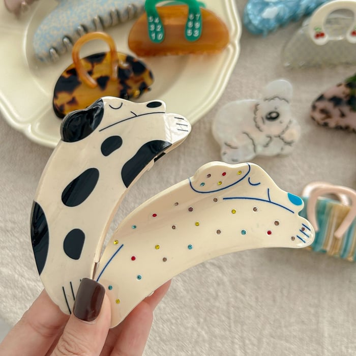 1 Piece Simple  Cute Heart Animal Fruit Acetate Women's Hair Claws Picture4