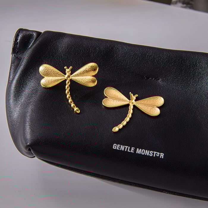 1 Pair Gorgeous Dragonfly Stainless Steel Gold Color Women's Stud Earrings h5Picture6