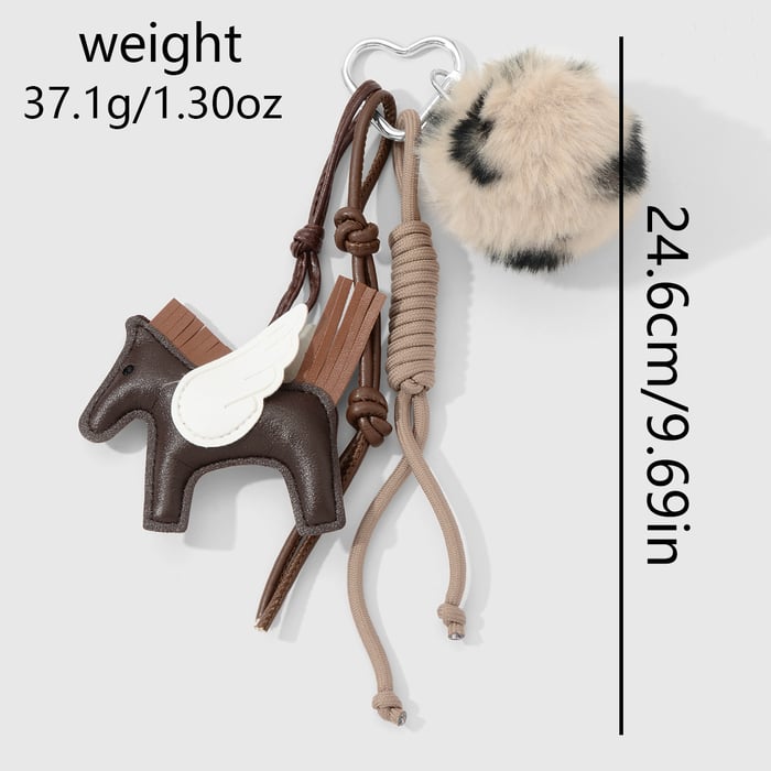 1 Stück Leder-Taschenanhänger mit fliegendem Pferd h5Bild2