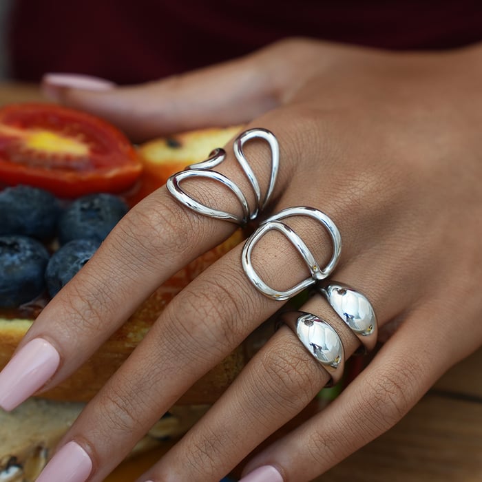 1 Piece Simple Simple Irregular Shape Stainless Steel  Gold Color Women's Statement Rings h5Picture3