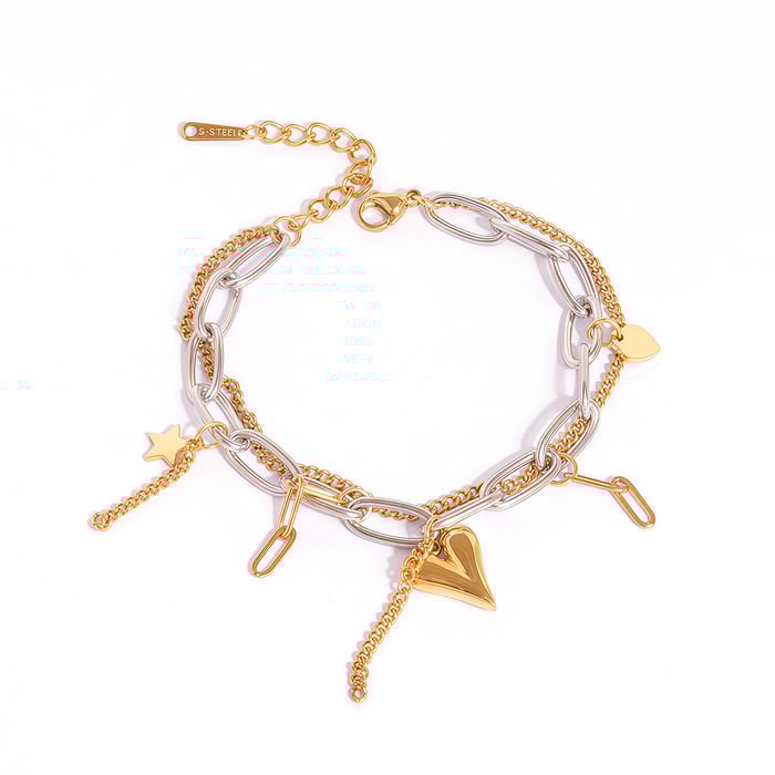 1 Piece  Casual Irregular Shape Circle Stainless Steel Women's Chain Bracelets