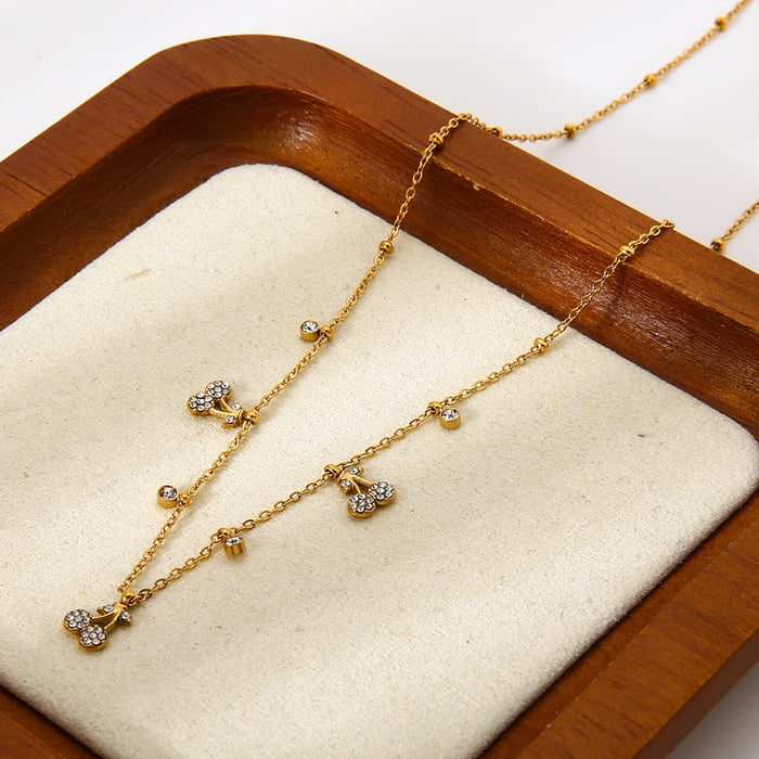 1 Stück luxuriöse elegante Frucht-Anhänger-Halsketten aus Edelstahl für Damen h5Bild5