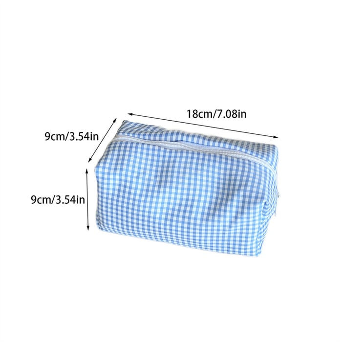 1 Piece Simple Series Sweet Strip Plaid Women's Makeup Bags Picture5