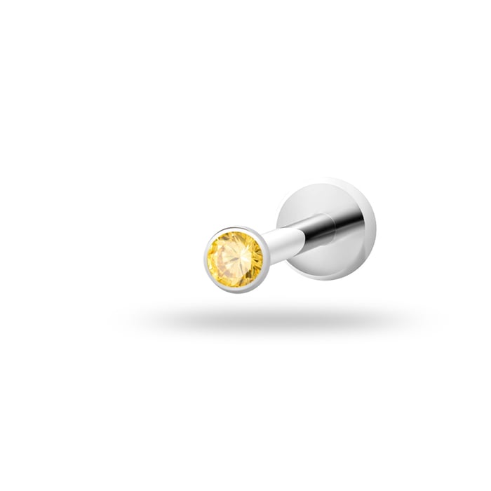 1 Piece Simple Circle Titanium Alloy Zircon Women's Piercing Earrings