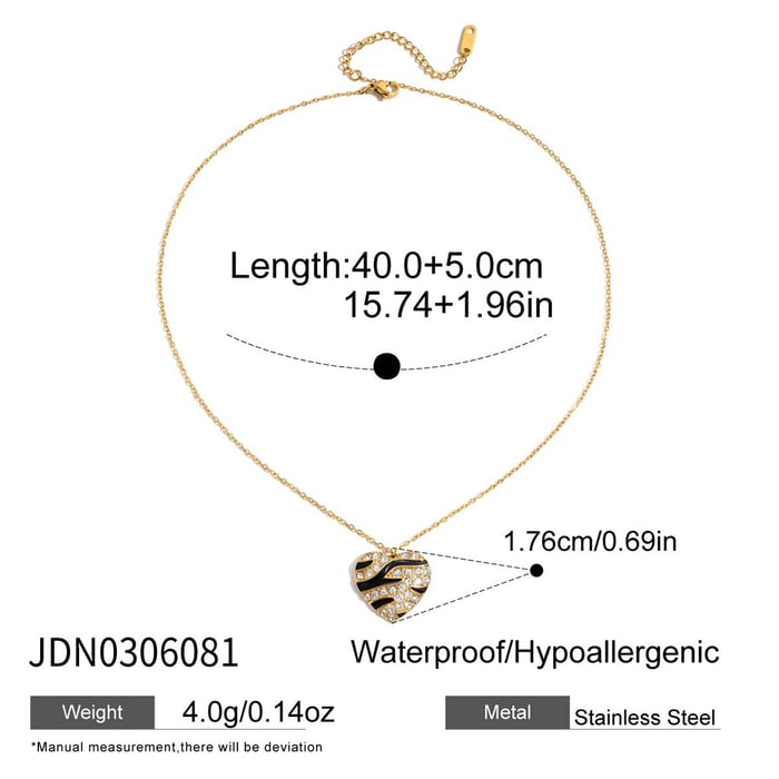 1 Piece Stylish Heart Stainless Steel Gold Color Women's Pendant Necklaces h5Picture2