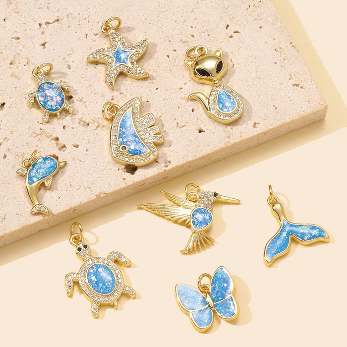 1 Piece Luxurious Goddess Opal Stainless Steel Gold Color Women's Pendants h5Picture4