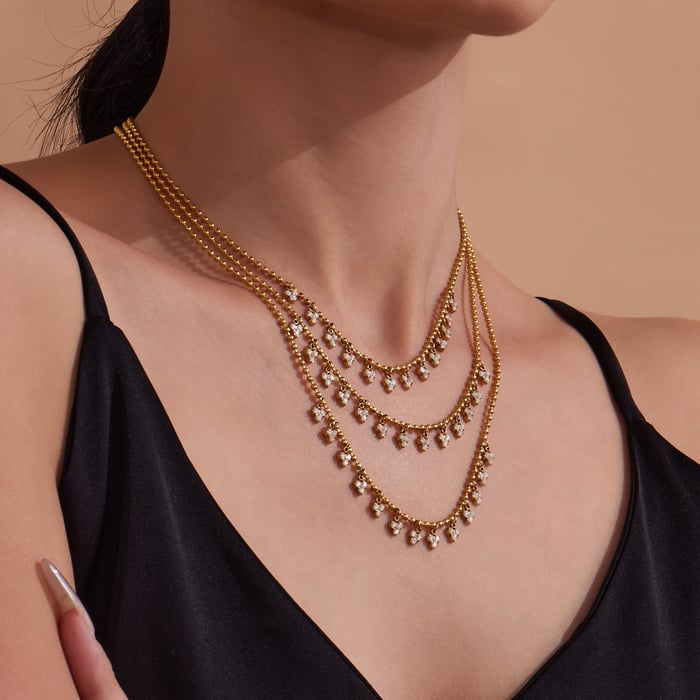Romantic Heart Tassel Circle Stainless Steel Gold Color Zircon Women's Jewelry Sets h5Picture4