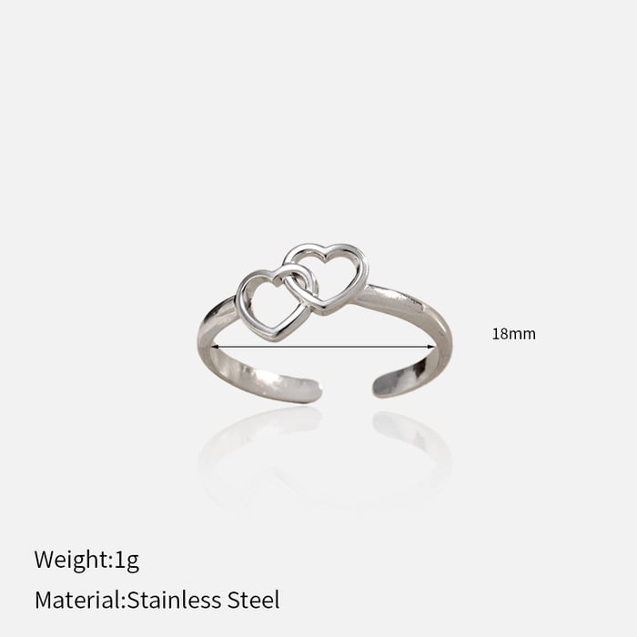 1 Piece Heart Stainless Steel Minimalist Ring