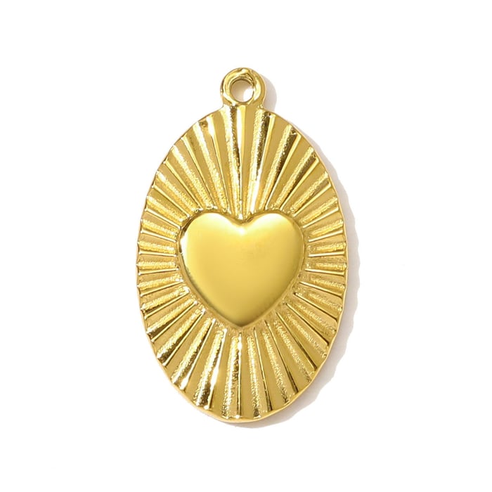 1 Piece Elegant Heart Stainless Steel Gold Color Women's Pendants