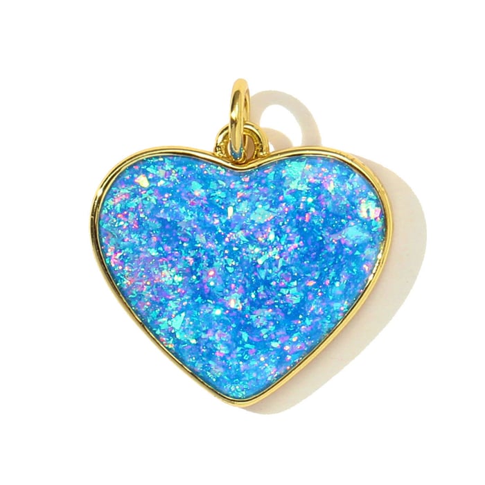 1 Piece Romantic Opal Heart Stainless Steel Gold Color Women's Pendants