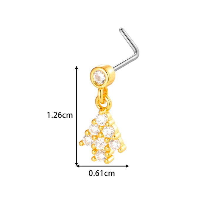 1 Piece Copper Gold Color Zircon Nose Stud h5Picture2
