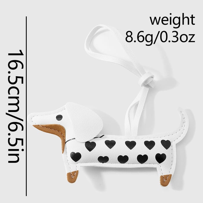 1 Piece Dachshund Cartoon Leather Women's Bag Charms Picture2