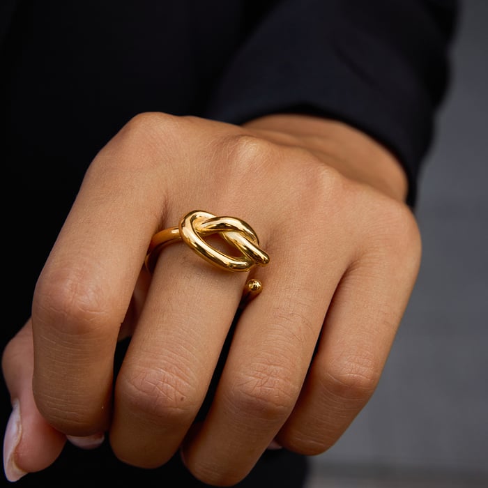 1 Piece Designable Twist Stainless Steel Gold Color Women's Minimalist Rings h5Picture3