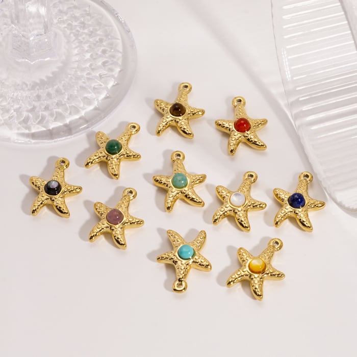 1 Piece Simple DIY Turtle Star Stainless Steel   Gold Color  Women's Pendants h5Picture3