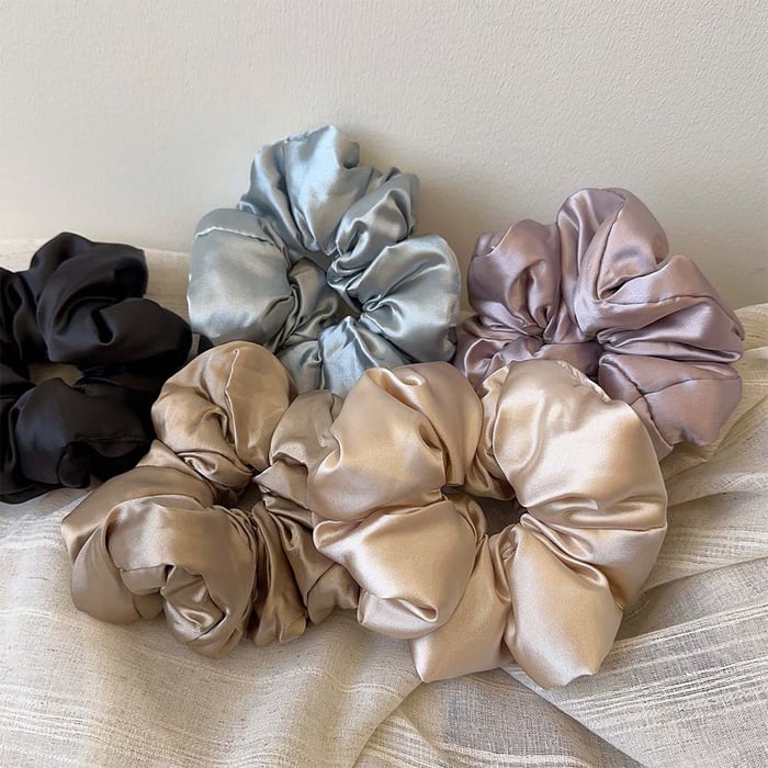 1 Piece Classic Solid Color Polyester Women's Scrunchies Picture4