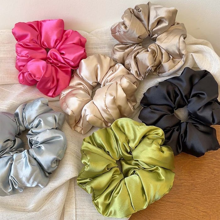 1 Piece Classic Solid Color Polyester Women's Scrunchies Picture3
