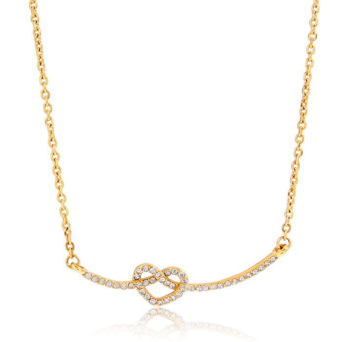1 Piece Sophisticated Heart Stainless Steel Gold Color Women's Pendant Necklaces