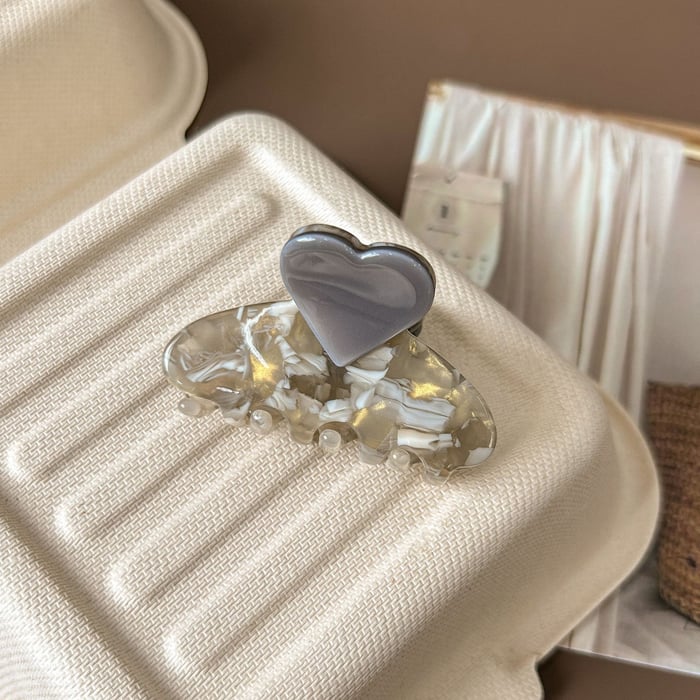 1 Piece Designable Heart Acetate Women's Hair Clips