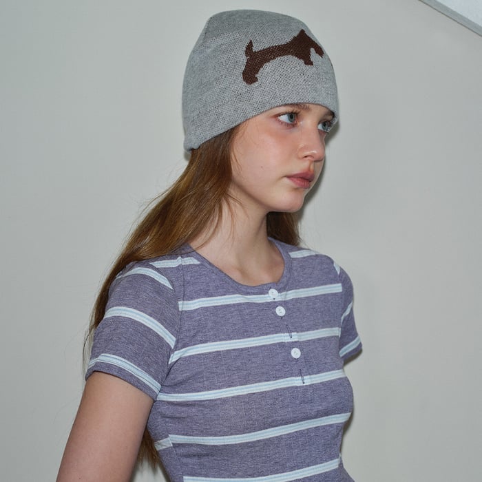 1 bonnet tricoté en laine mélangée à motif léopard et cœur mignon h5Image3