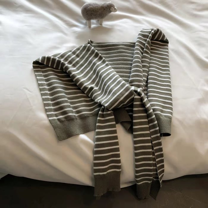 1 Piece Casual Stripe Yarn Shawl Picture3