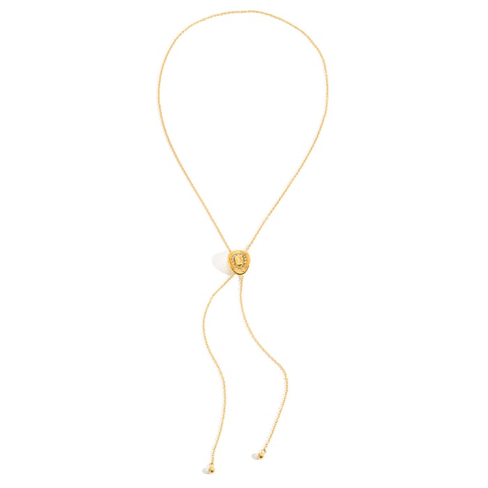 Collier long classique Stetson en acier inoxydable doré pour femme, 1 pièce 