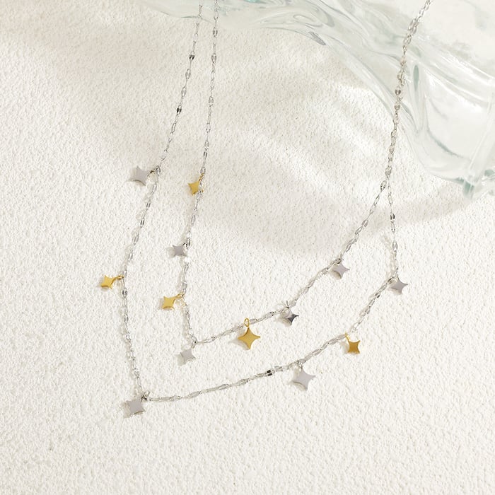 1 Piece  Star  Mixed Gold Color And Silver Colors  Women's Chain Necklaces h5Picture2