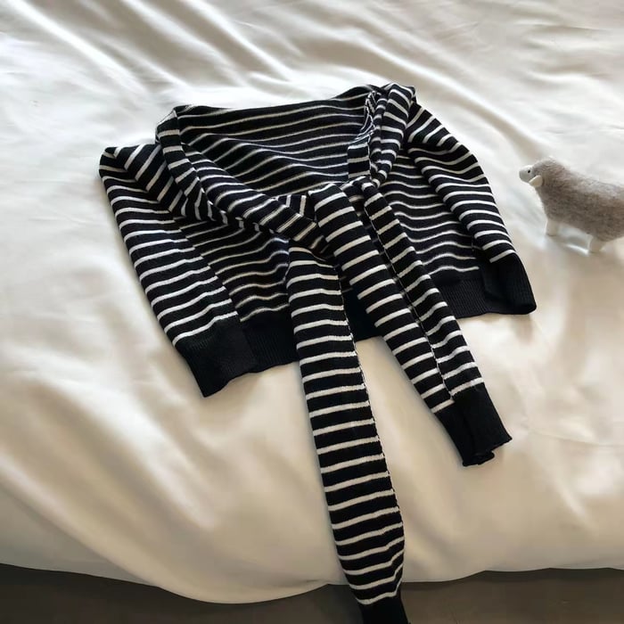 1 Piece Casual Stripe Yarn Shawl Picture2