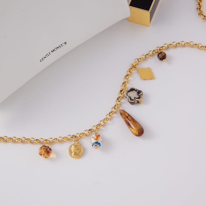 1 Piece Designable Droplet Stainless Steel Gold Color Acrylic Women's Pendant Necklaces h5Picture5