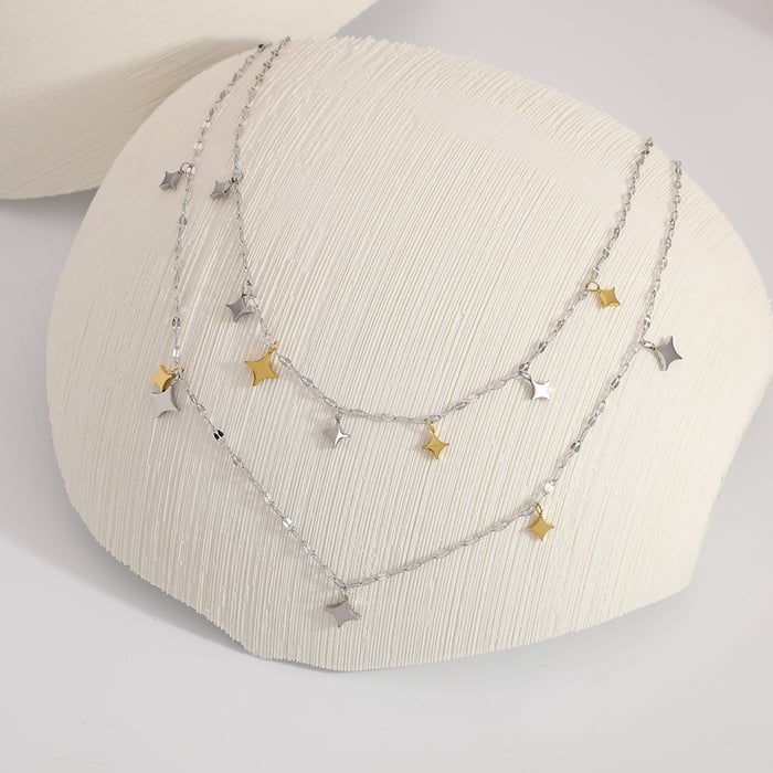 1 Piece  Star  Mixed Gold Color And Silver Colors  Women's Chain Necklaces h5Picture3