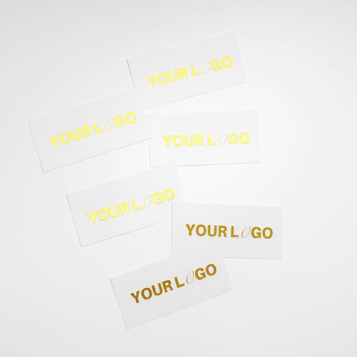 Customize LOGO Golden Hot Stamping Process  Crystal Label Transfer Sticker