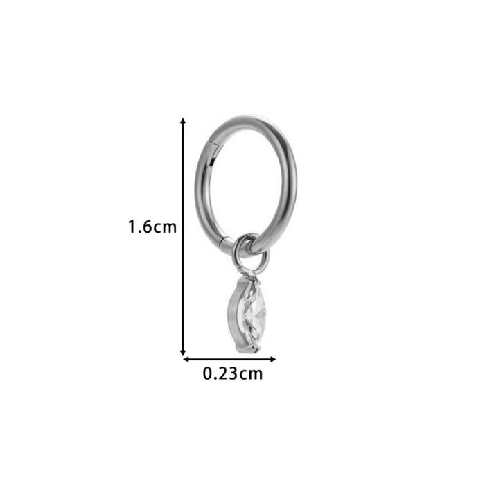 1 Piece Exquisite Rectangle Titanium Alloy Gold Color Zircon Women's Drop Earrings h5Picture2