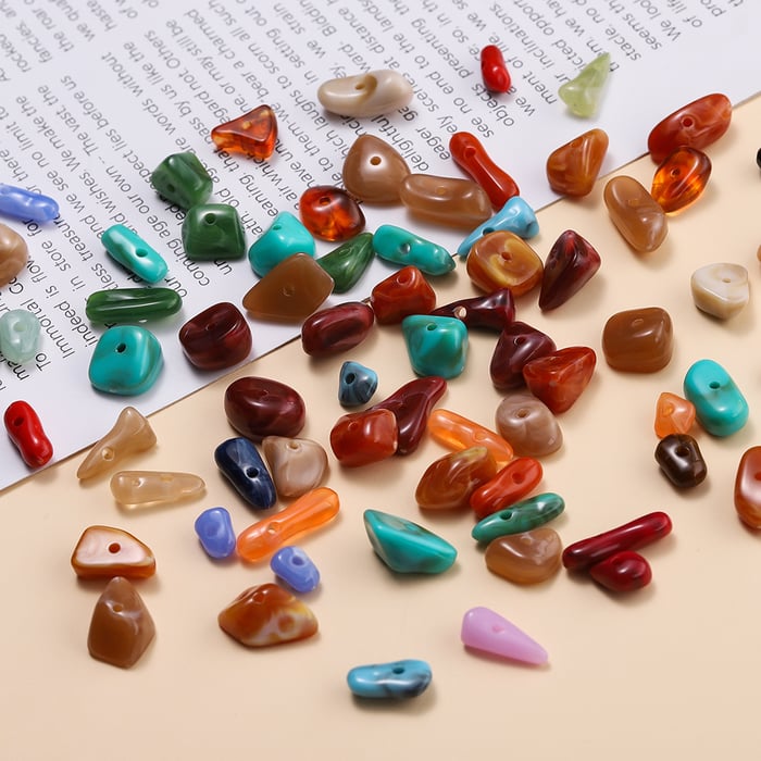 1 Bag of Retro DIY Irregular Gradient Color Acrylic Jewelry Beads h5Picture2