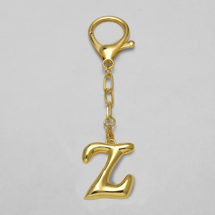 1 Piece Bubble Letter Copper Gold Color Keychain