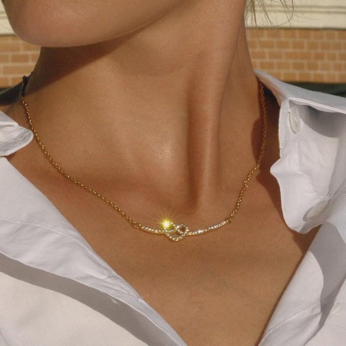 1 Piece Sophisticated Heart Stainless Steel Gold Color Women's Pendant Necklaces h5Picture5