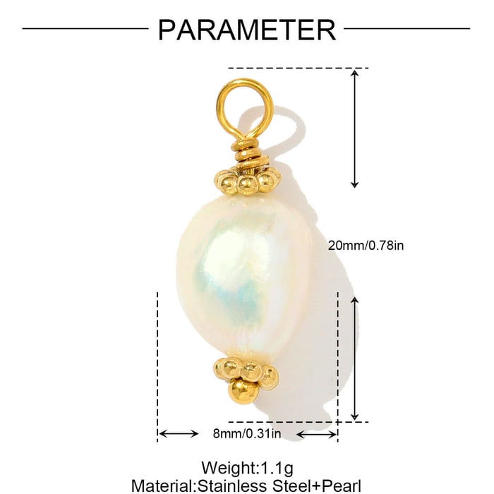 1 Piece Gorgeous Irregular Shape Fresh Water Pearl Women's Pendants h5Picture2