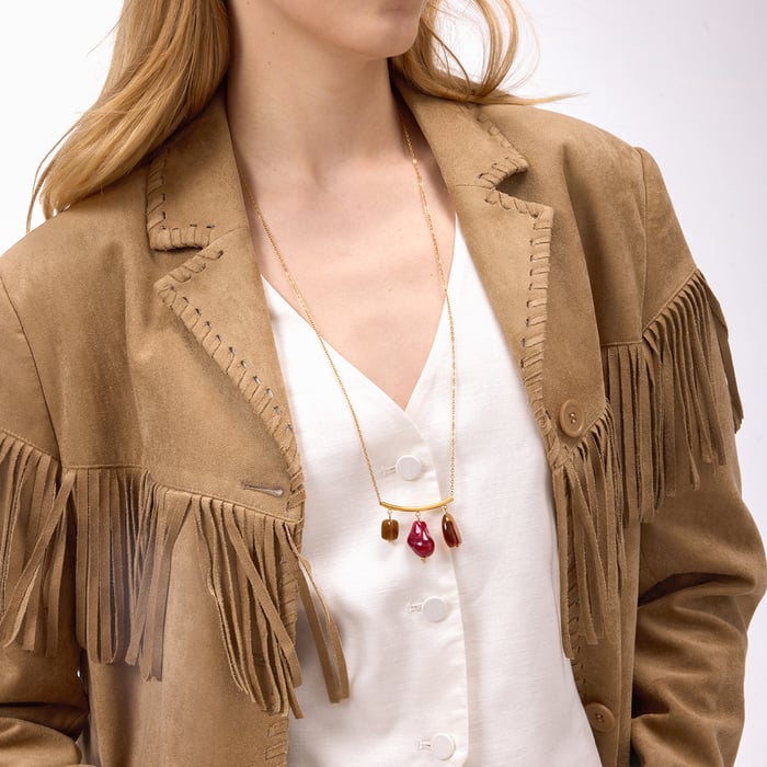 1 Piece Glamorous Irregular Shape Acrylic Stainless Steel Gold Color Women's Pendant Necklaces h5Picture4