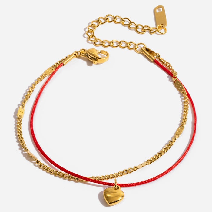 1 stuk romantische hartvormige roestvrijstalen goudkleurige damesbedelarmbanden