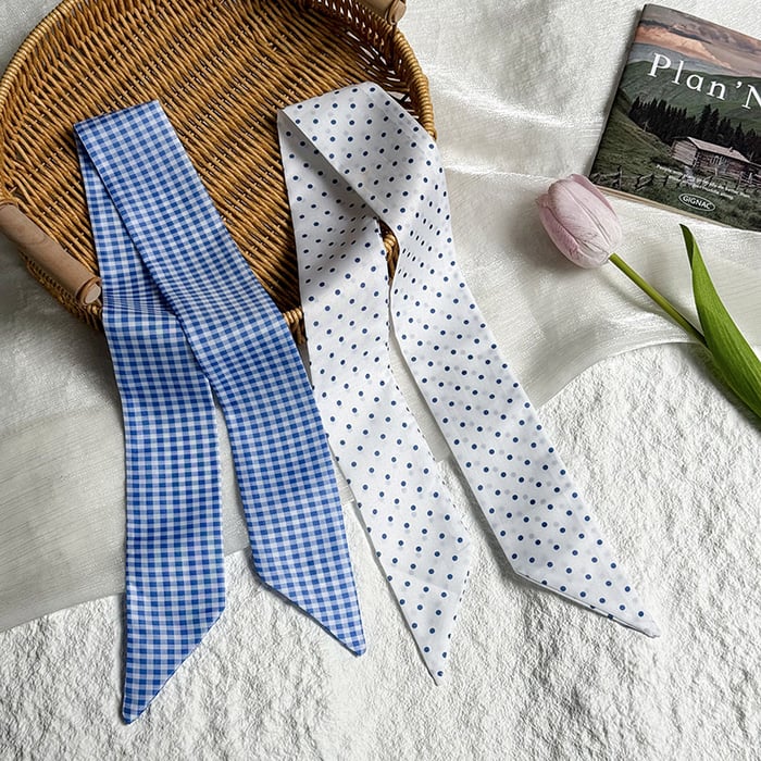 1 Piece Blue Series Classic Polka Dots Polyester Women's Bandana Picture3