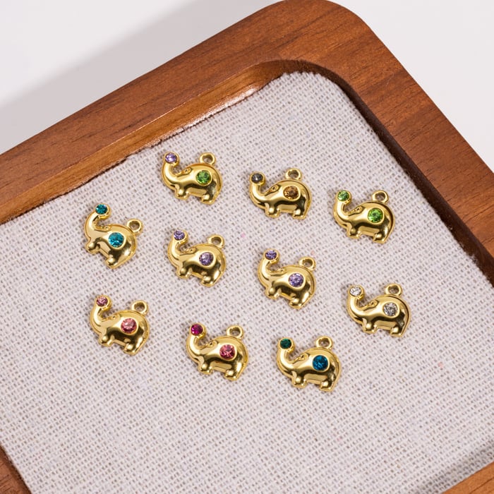 1 Piece Simple DIY Cute Elephant Stainless Steel Women's Pendants h5Picture2