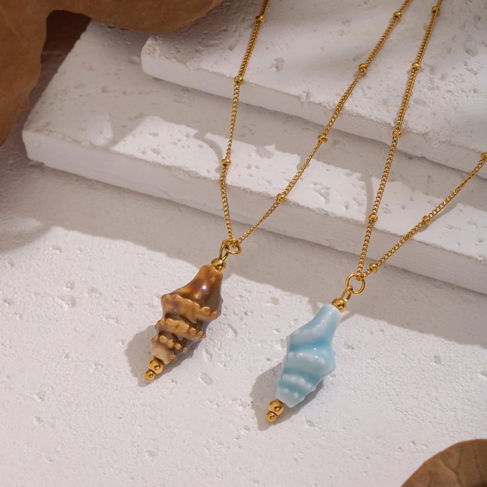 1 Piece Conch Stainless Steel Pendant Necklace Picture3