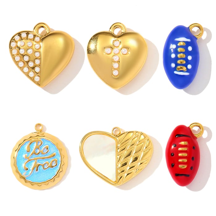 1 Piece Simple Rugby Shape Stainless Steel Women's Pendants h5Picture5