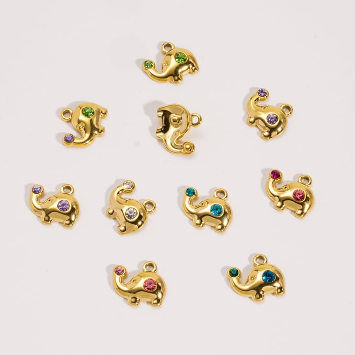 1 Piece Simple DIY Cute Elephant Stainless Steel Women's Pendants h5Picture3