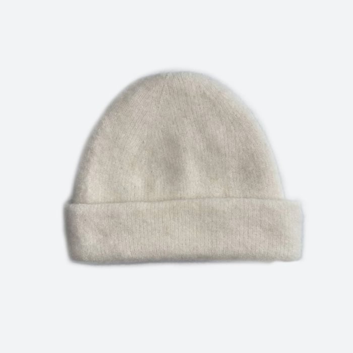 Bonnet tricoté en laine mélangée de couleur unie, 1 pièce