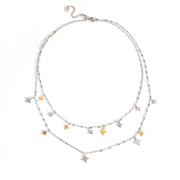 1 Piece  Star  Mixed Gold Color And Silver Colors  Women's Chain Necklaces h5Picture5