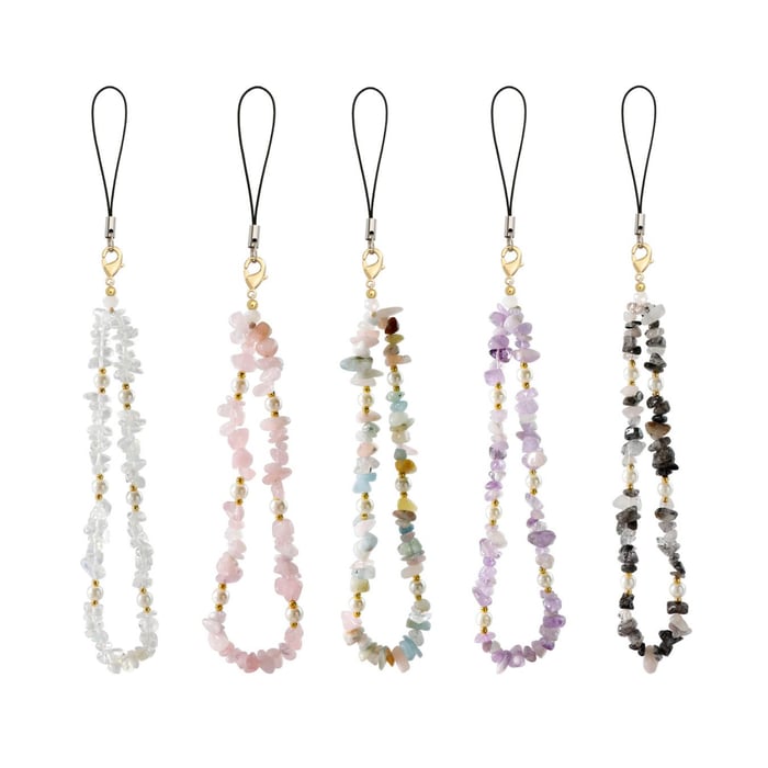 1 Piece Irregular Shape Natural Stones Phone Chain Picture3